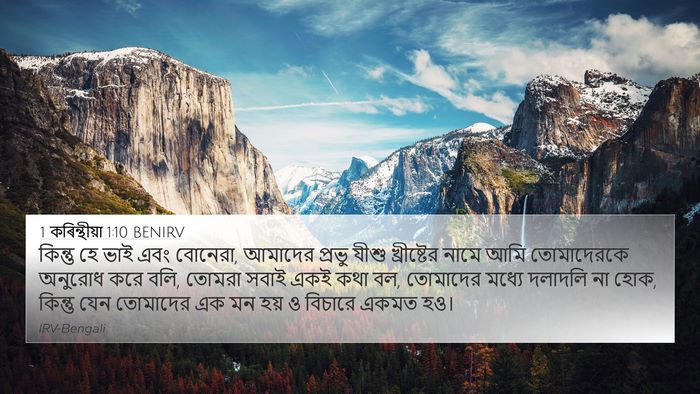 1 কৰিন্থীয়া 1:10 BENIRV Bible Verse Image