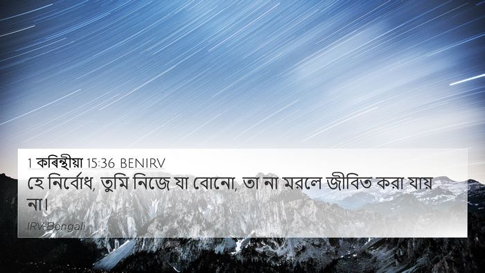 1 কৰিন্থীয়া 15:36 BENIRV Bible Verse Image