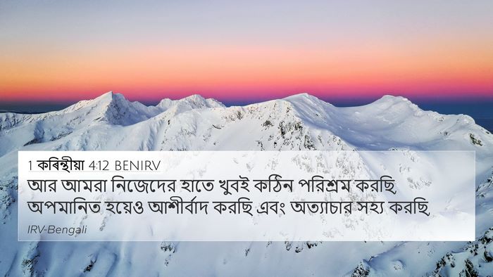 1 কৰিন্থীয়া 4:12 BENIRV Bible Verse Image