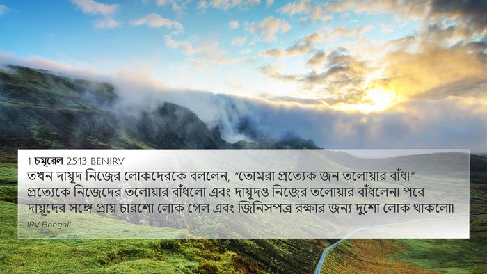 1 চমূৱেল 25:13 BENIRV Bible Verse Image