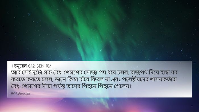 1 চমূৱেল 6:12 BENIRV Bible Verse Image