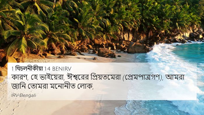 1 থিচলনীকীয়া 1:4 BENIRV 4K Wallpaper - কারণ, হে ভাইয়েরা, - 4K Wallpaper Bible Verse