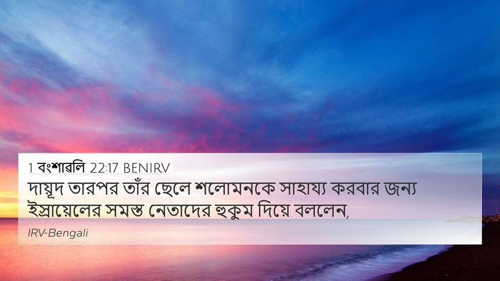 1 বংশাৱলি 22:17 BENIRV 4K Wallpaper - দায়ূদ তারপর তাঁর - 4K Wallpaper Bible Verse