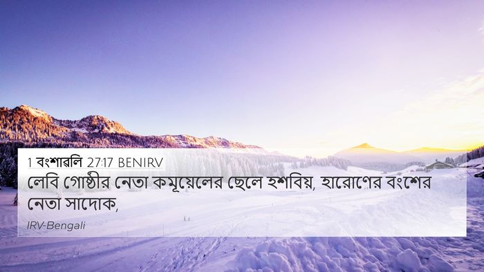 1 বংশাৱলি 27:17 BENIRV Bible Verse Image