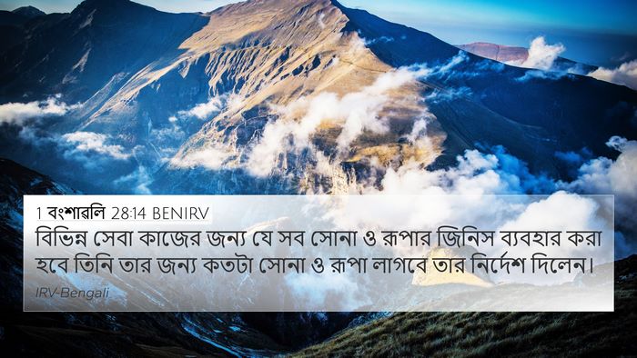 1 বংশাৱলি 28:14 BENIRV Bible Verse Image