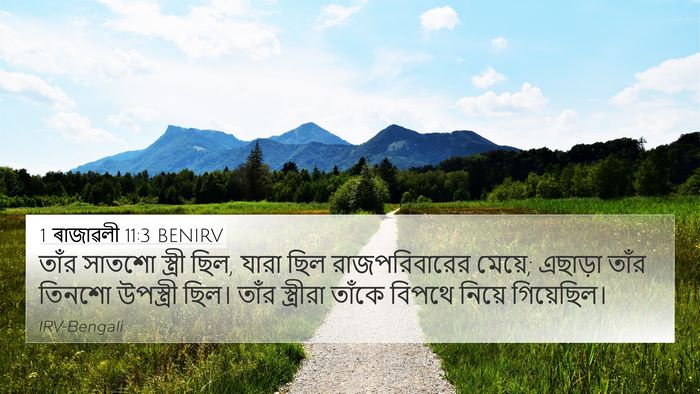 1 ৰাজাৱলী 11:3 BENIRV 4K Wallpaper - তাঁর সাতশো স্ত্রী - 4K Wallpaper Bible Verse