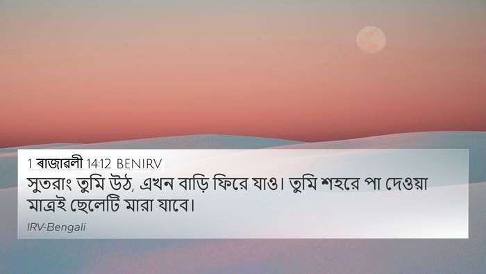 1 ৰাজাৱলী 14:12 BENIRV Bible Verse Image
