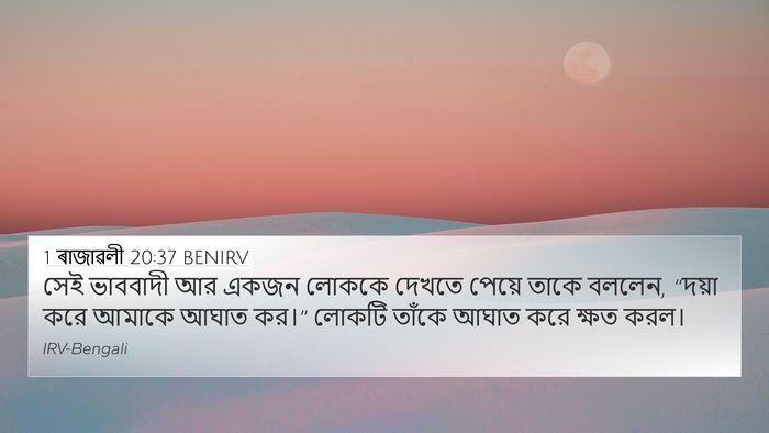 1 ৰাজাৱলী 20:37 BENIRV 4K Wallpaper - সেই ভাববাদী আর - 4K Wallpaper Bible Verse