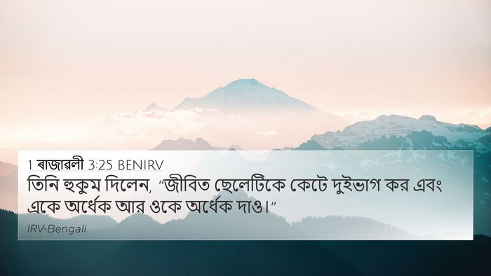 1 ৰাজাৱলী 3:25 BENIRV 4K Wallpaper - তিনি হুকুম দিলেন, - 4K Wallpaper Bible Verse