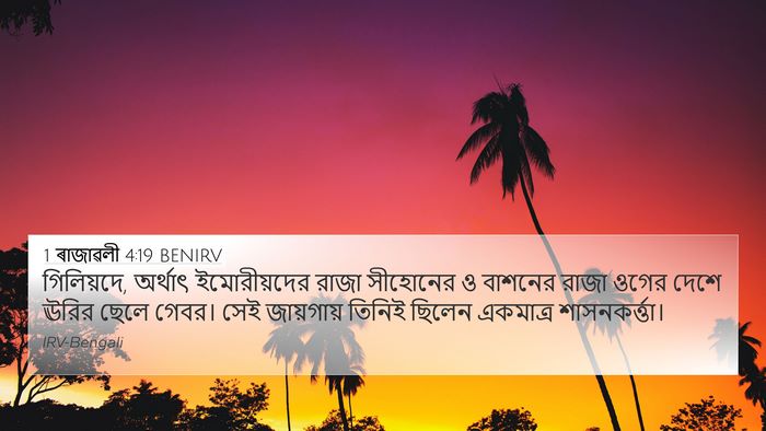 1 ৰাজাৱলী 4:19 BENIRV 4K Wallpaper - গিলিয়দে, অর্থাৎ - 4K Wallpaper Bible Verse