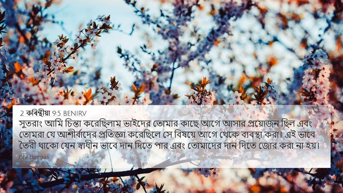 2 কৰিন্থীয়া 9:5 BENIRV Bible Verse Image