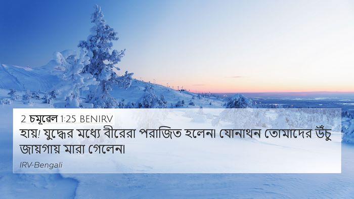 2 চমূৱেল 1:25 BENIRV 4K Wallpaper - হায়! যুদ্ধের - 4K Wallpaper Bible Verse