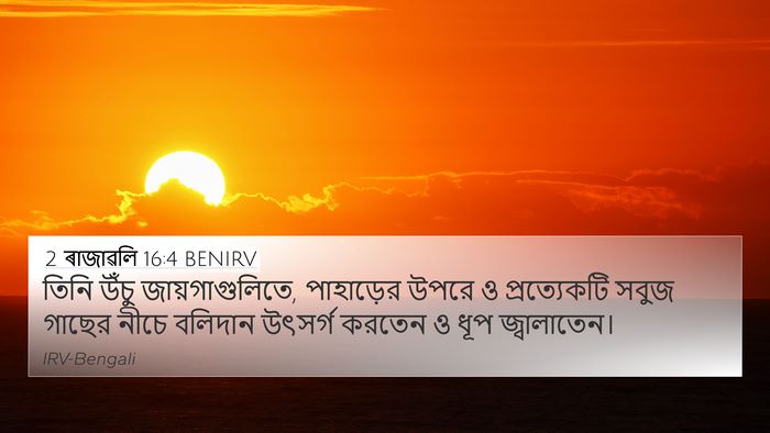 2 ৰাজাৱলি 16:4 BENIRV 4K Wallpaper - তিনি উঁচু - 4K Wallpaper Bible Verse