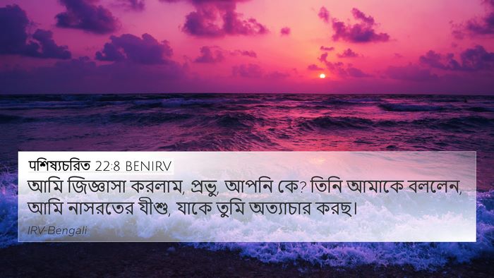 पশিষ্যচরিত 22:8 BENIRV 4K Wallpaper - আমি জিজ্ঞাসা - 4K Wallpaper Bible Verse