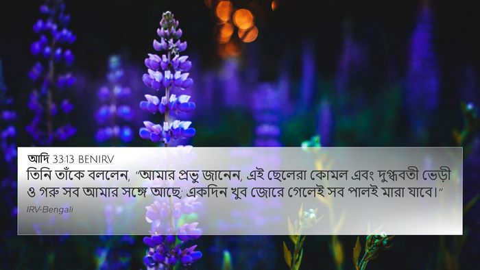 আদি 33:13 BENIRV Bible Verse Image