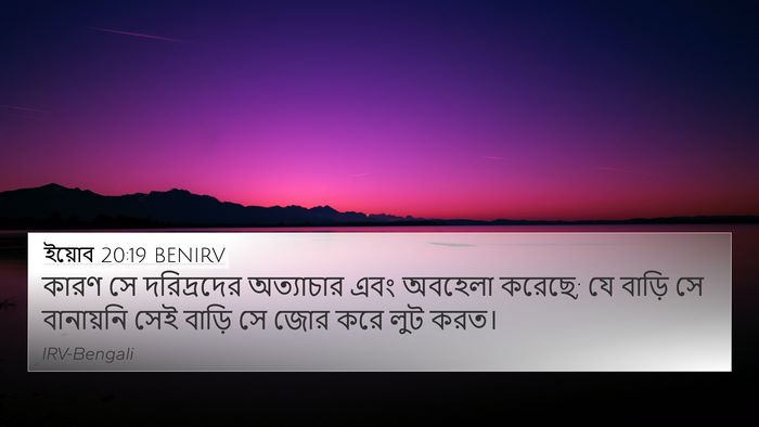 ইয়োব 20:19 BENIRV Bible Verse Image