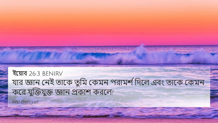 ইয়োব 26:3 BENIRV 4K Wallpaper - যার জ্ঞান নেই তাকে - 4K Wallpaper Bible Verse