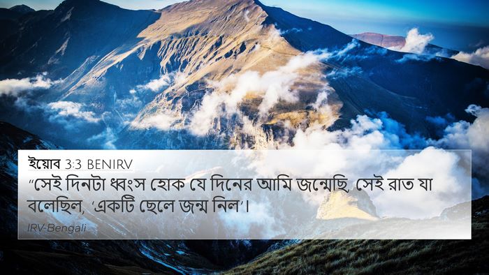 ইয়োব 3:3 BENIRV 4K Wallpaper - “সেই দিনটা ধ্বংস - 4K Wallpaper Bible Verse