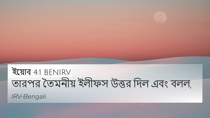 ইয়োব 4:1 BENIRV Bible Verse Image