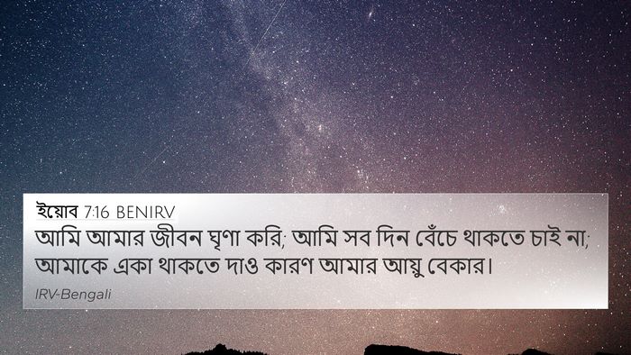 ইয়োব 7:16 BENIRV Bible Verse Image