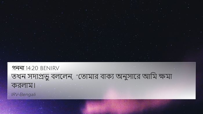 গননা 14:20 BENIRV Bible Verse Image