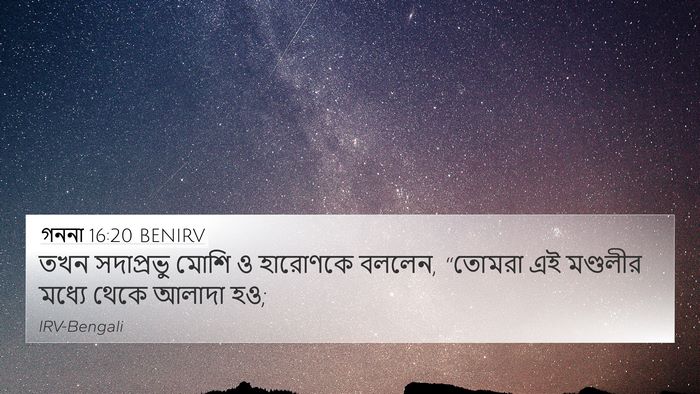 গননা 16:20 BENIRV 4K Wallpaper - তখন সদাপ্রভু মোশি - 4K Wallpaper Bible Verse