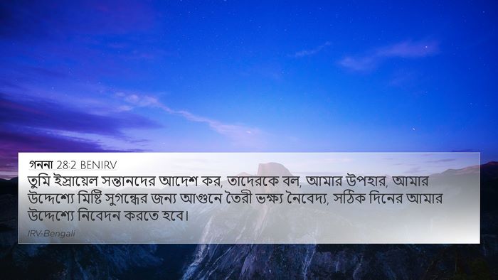 গননা 28:2 BENIRV Bible Verse Image