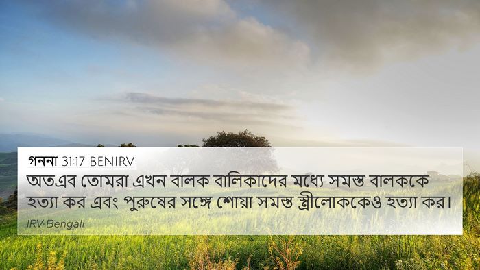 গননা 31:17 BENIRV Bible Verse Image