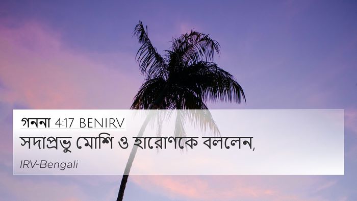 গননা 4:17 BENIRV 4K Wallpaper - সদাপ্রভু মোশি ও - 4K Wallpaper Bible Verse