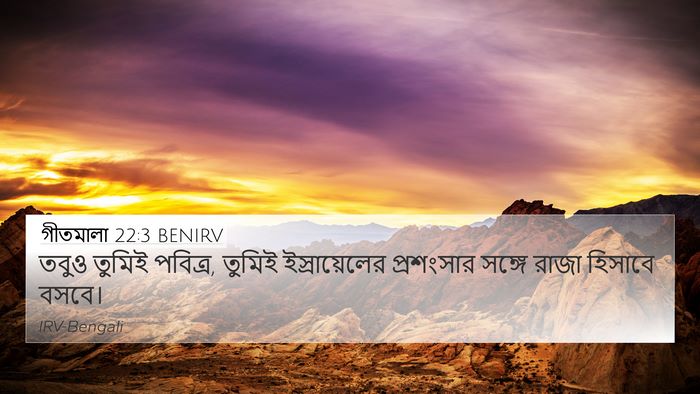গীতমালা 22:3 BENIRV 4K Wallpaper - তবুও তুমিই পবিত্র, - 4K Wallpaper Bible Verse