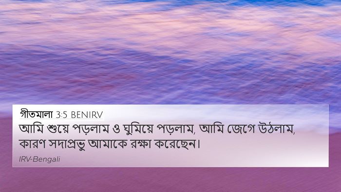 গীতমালা 3:5 BENIRV 4K Wallpaper - আমি শুয়ে পড়লাম ও - 4K Wallpaper Bible Verse