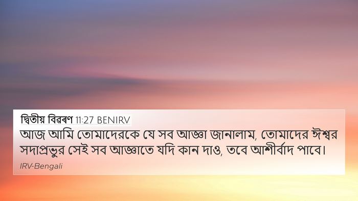 দ্বিতীয় বিৱৰণ 11:27 BENIRV 4K Wallpaper - আজ আমি তোমাদেরকে - 4K Wallpaper Bible Verse