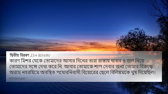 দ্বিতীয় বিৱৰণ 23:4 BENIRV Bible Verse Image