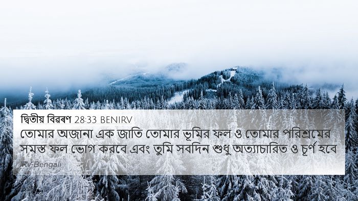 দ্বিতীয় বিৱৰণ 28:33 BENIRV Bible Verse Image