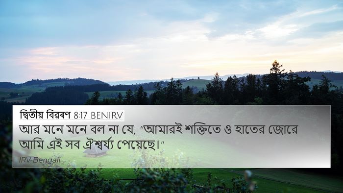 দ্বিতীয় বিৱৰণ 8:17 BENIRV Bible Verse Image
