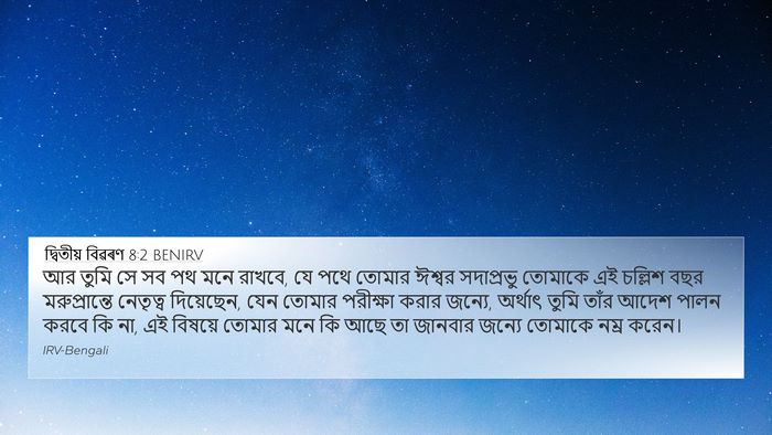 দ্বিতীয় বিৱৰণ 8:2 BENIRV Bible Verse Image