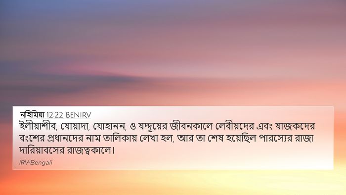 নহিমিয়া 12:22 BENIRV Bible Verse Image