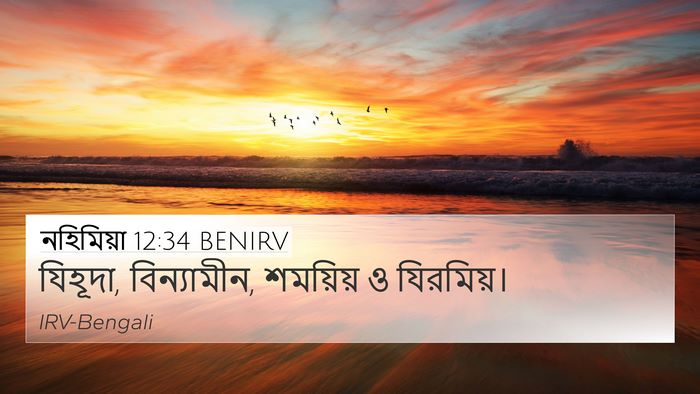 নহিমিয়া 12:34 BENIRV 4K Wallpaper - যিহূদা, বিন্যামীন, - 4K Wallpaper Bible Verse