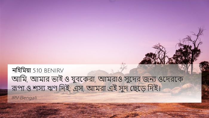 নহিমিয়া 5:10 BENIRV Bible Verse Image