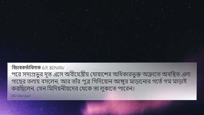 বিচাৰকর্তাবিলাক 6:11 BENIRV Bible Verse Image