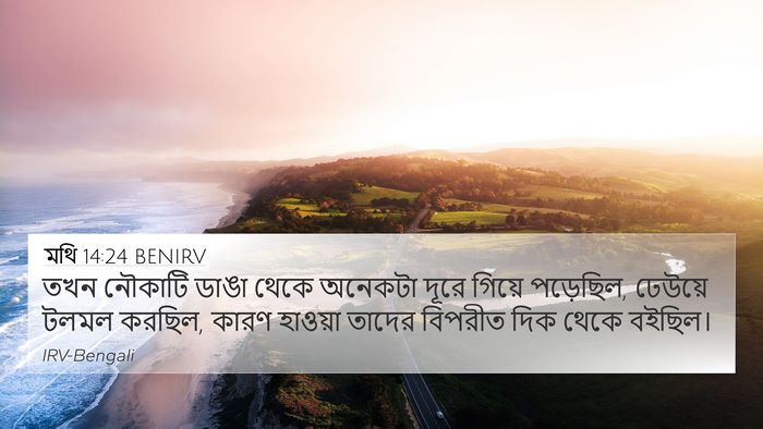 মথি 14:24 BENIRV 4K Wallpaper - তখন নৌকাটি ডাঙা - 4K Wallpaper Bible Verse