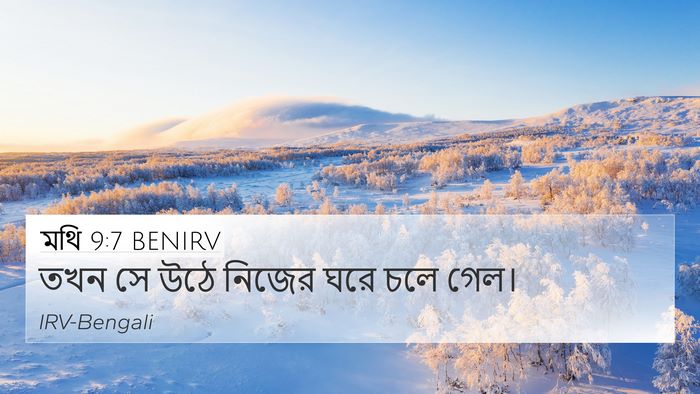 মথি 9:7 BENIRV 4K Wallpaper - তখন সে উঠে নিজের - 4K Wallpaper Bible Verse