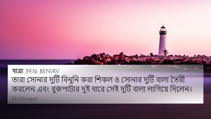 যাত্ৰা 39:16 BENIRV 4K Wallpaper - তারা সোনার দুটি - 4K Wallpaper Bible Verse