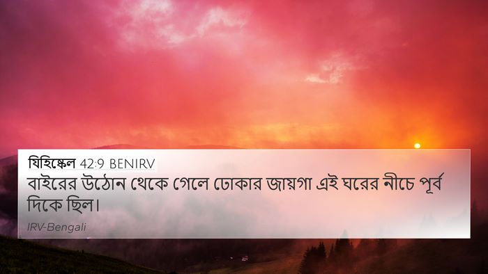 যিহিষ্কেল 42:9 BENIRV 4K Wallpaper - বাইরের উঠোন থেকে - 4K Wallpaper Bible Verse