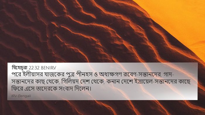 যিহোচূৱা 22:32 BENIRV 4K Wallpaper - পরে ইলীয়াসর - 4K Wallpaper Bible Verse