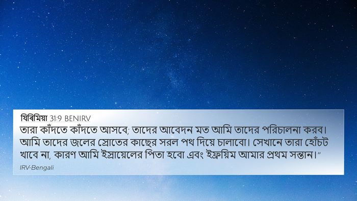 যিৰিমিয়া 31:9 BENIRV Bible Verse Image