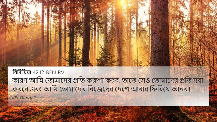 যিৰিমিয়া 42:12 BENIRV 4K Wallpaper - কারণ আমি তোমাদের - 4K Wallpaper Bible Verse