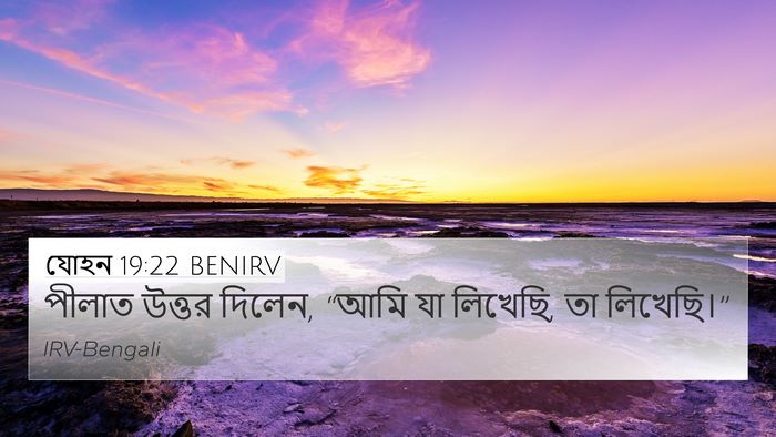 যোহন 19:22 BENIRV 4K Wallpaper - পীলাত উত্তর দিলেন, - 4K Wallpaper Bible Verse