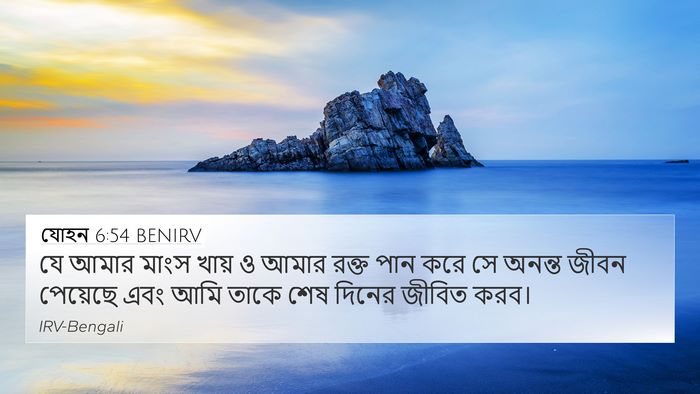 যোহন 6:54 BENIRV 4K Wallpaper - যে আমার মাংস খায় ও - 4K Wallpaper Bible Verse