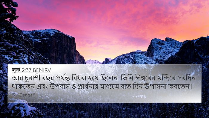 লূক 2:37 BENIRV Bible Verse Image